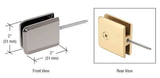Shower Glass Beveled Wall Mount Movable Transom Clamp, Brushed Nickel – CRL BGC186BN, photo 2