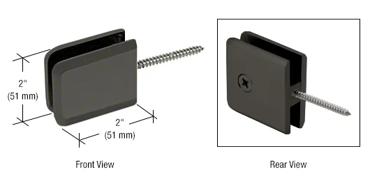Shower Glass Beveled Wall Mount Movable Transom Clamp, Matte Black – CRL BGC186MBL, photo 2
