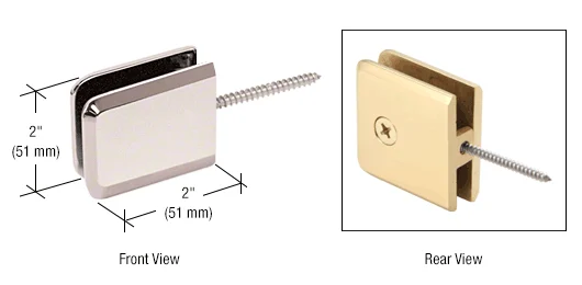 Shower Glass Beveled Wall Mount Movable Transom Clamp, Polished Nickel – CRL BGC186PN, photo 2