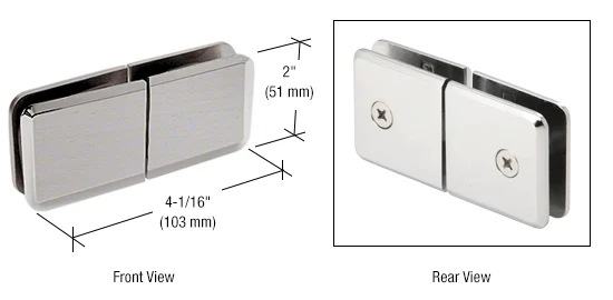 Shower Glass Beveled 180° Movable Transom Clamp, Brushed Nickel – CRL BGC188BN, photo 2