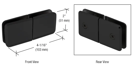 Shower Glass Beveled 180° Movable Transom Clamp, Matte Black – CRL BGC188MBL, photo 2
