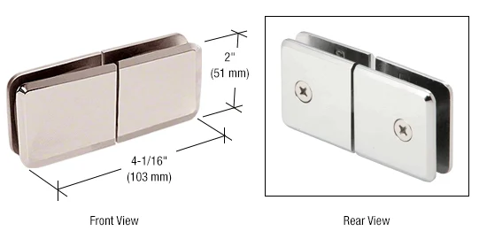 Shower Glass Beveled 180° Movable Transom Clamp, Polished Nickel – CRL BGC188PN, photo 2