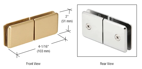 Shower Glass Beveled 180° Movable Transom Clamp, Satin Brass – CRL BGC188SB, photo 2