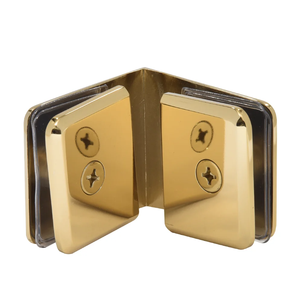 Shower Glass Beveled 90° Glass-to-Glass Clamp, Polished Brass – CRL BGC90BR