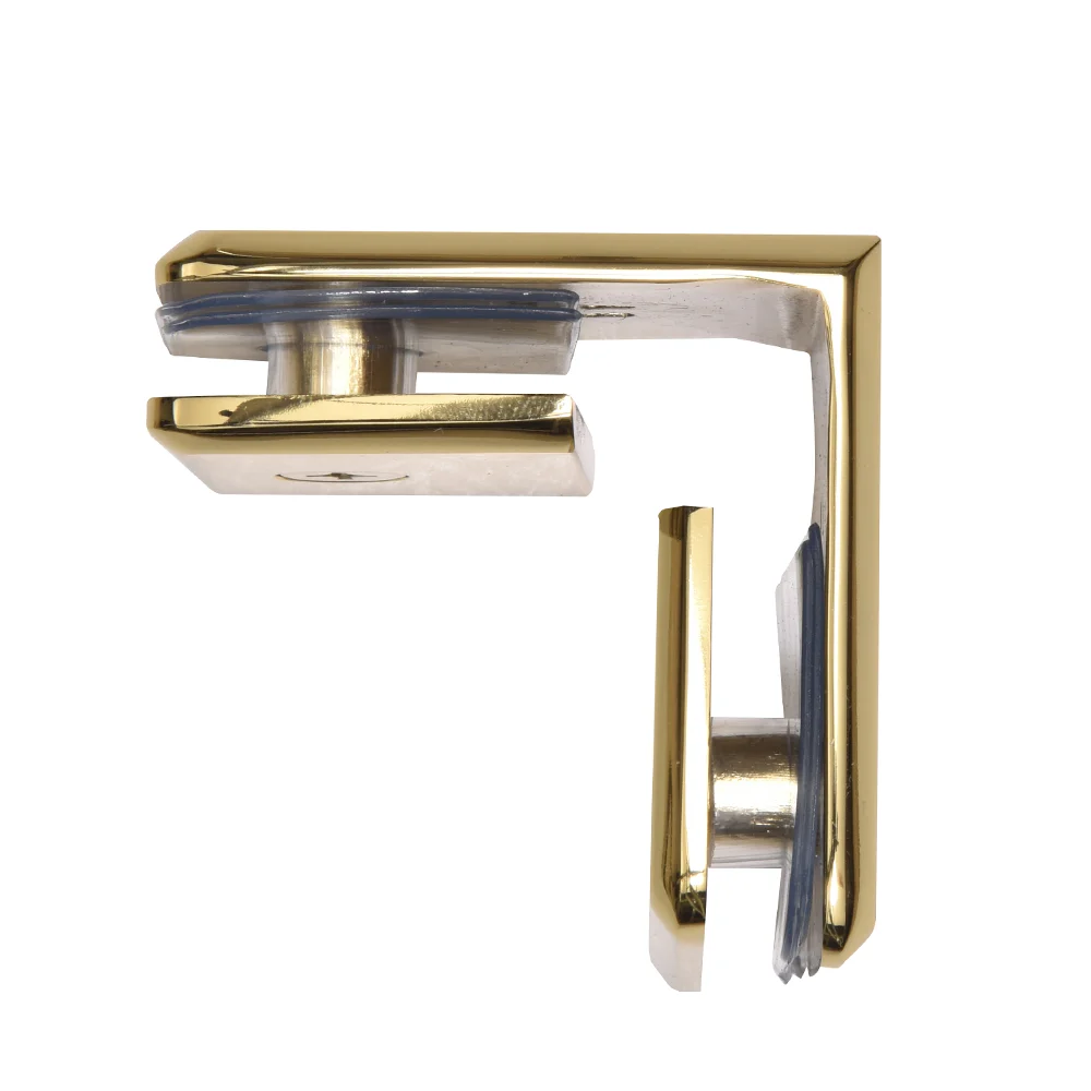 Shower Glass Beveled 90° Glass-to-Glass Clamp, Polished Brass – CRL BGC90BR, photo 2