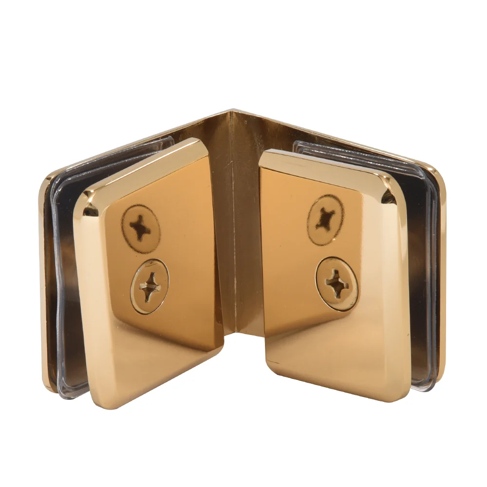 Shower Glass Beveled 90° Glass-to-Glass Clamp, French Gold – CRL BGC90FG, photo 2
