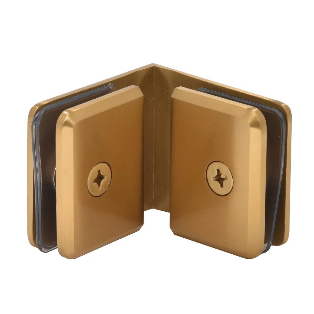 Shower Glass Beveled 90° Glass-to-Glass Clamp, Modern Gold – CRL BGC90MG, photo 2