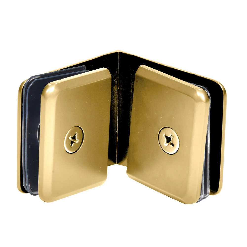 Shower Glass Beveled 90° Glass-to-Glass Clamp, Satin Brass – CRL BGC90SB