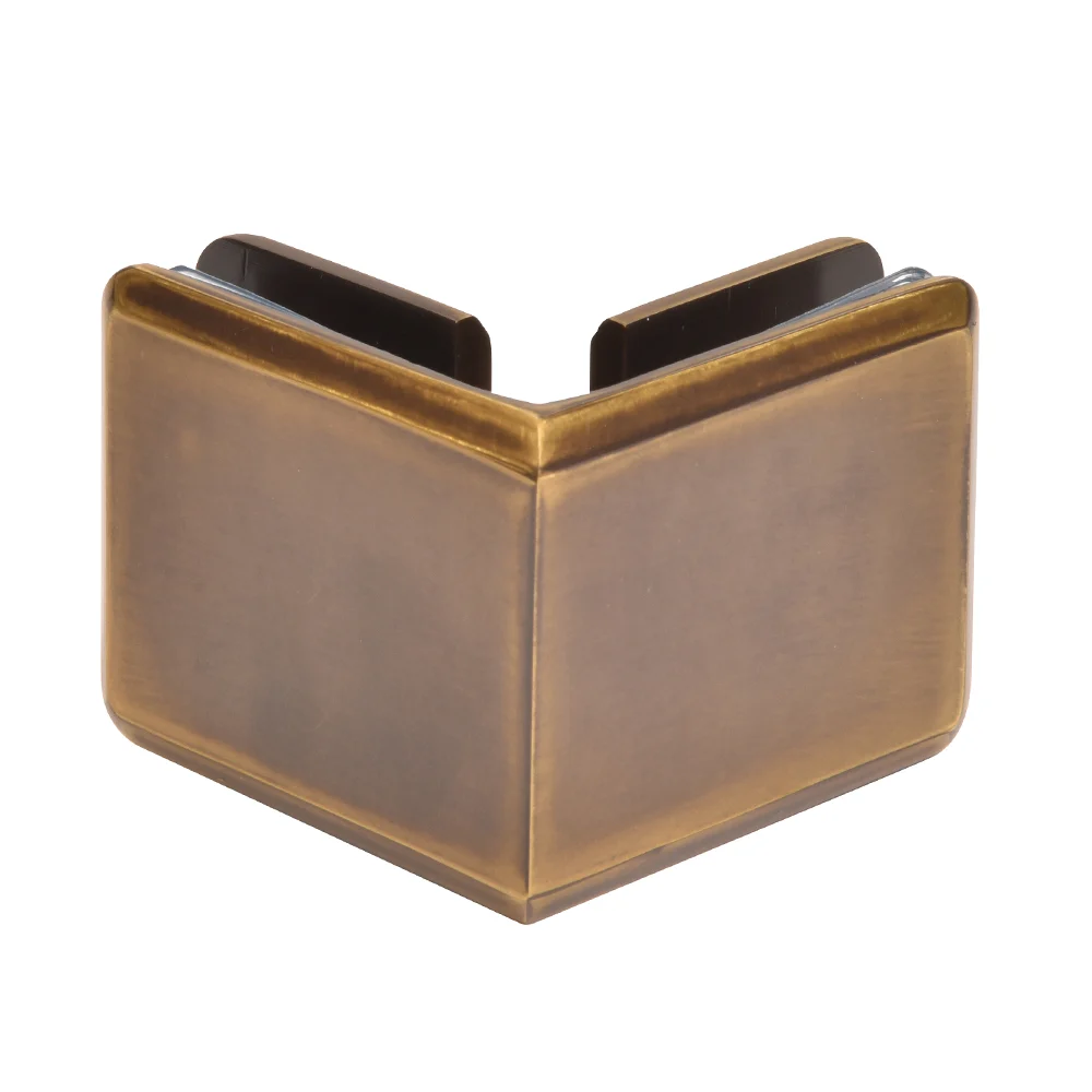 Shower Glass Beveled 90° Glass-to-Glass Clamp, Vintage Brass – CRL BGC90VBR