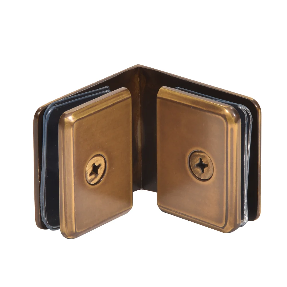 Shower Glass Beveled 90° Glass-to-Glass Clamp, Vintage Brass – CRL BGC90VBR, photo 2