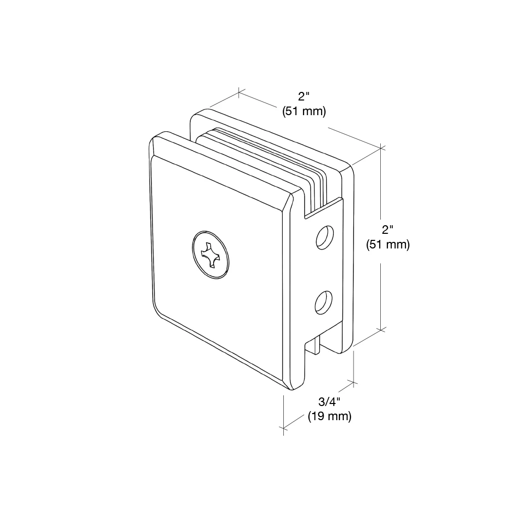 Shower Glass Beveled Notch-in-Glass Fixed Panel U-Clamp, Oil Rubbed Bronze – CRL BGCU10RB, photo 3