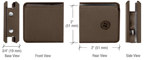 Shower Glass Beveled Notch-in-Glass Fixed Panel U-Clamp, Brushed Bronze – CRL BGCU1BBRZ, photo 2