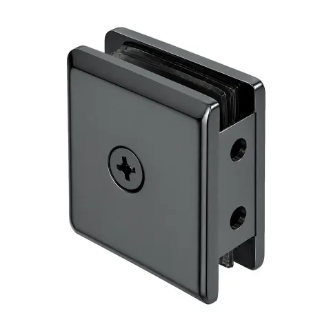 CRL Beveled Notch-in-Glass Fixed Panel U-Clamp, Gun Metal