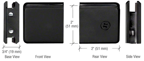 Shower Glass Beveled Notch-in-Glass Fixed Panel U-Clamp, Matte Black – CRL BGCU1MBL, photo 2
