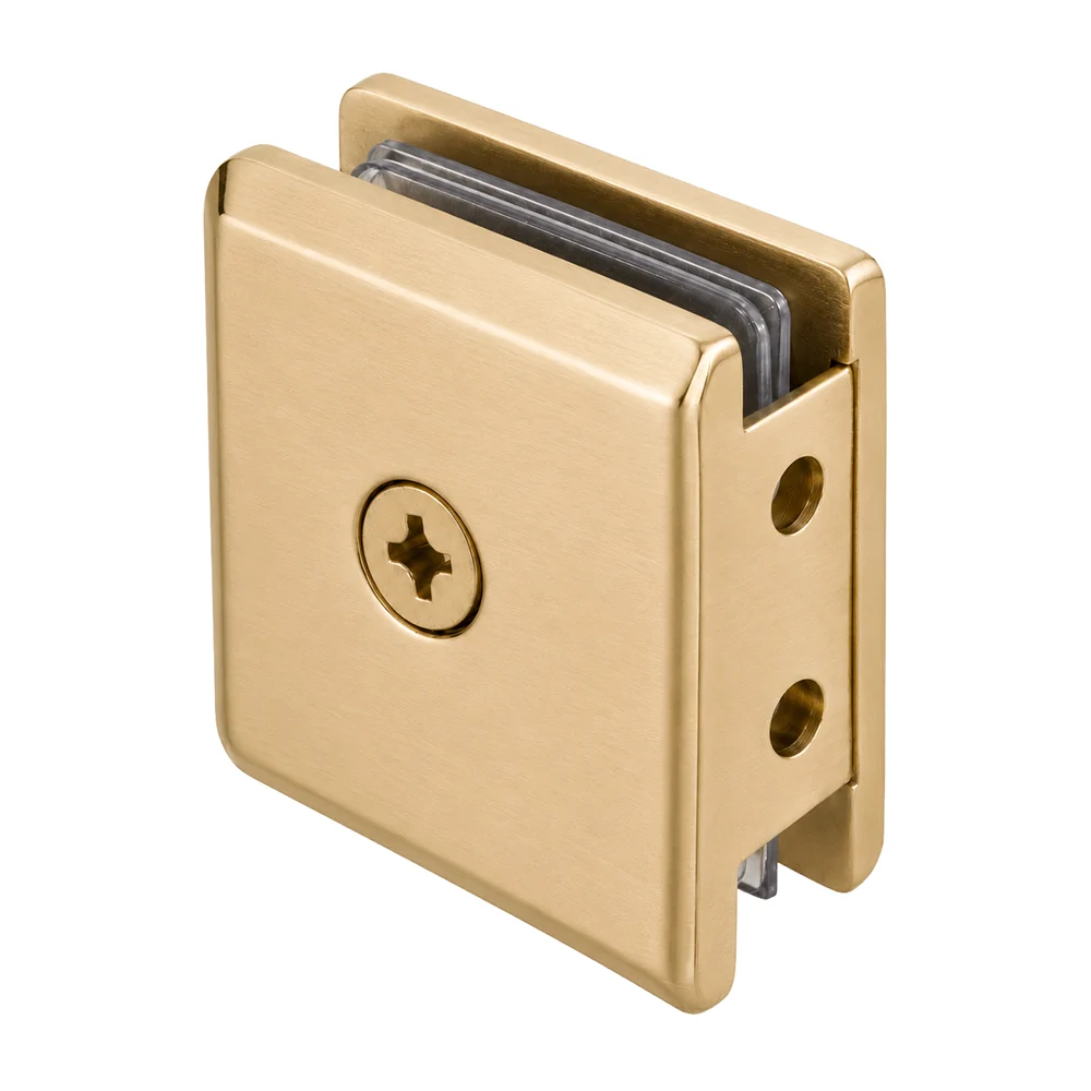 Shower Glass Beveled Notch-in-Glass Fixed Panel U-Clamp, Satin Brass – CRL BGCU1SB