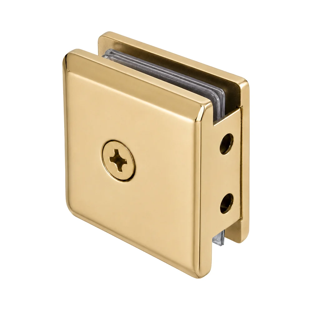 Shower Glass Beveled Notch-in-Glass Fixed Panel U-Clamp, Unlacquered Brass – CRL BGCU1ULBR