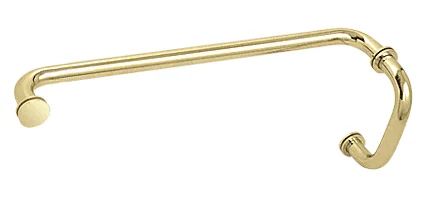 Glass Shower Door 6" Pull Handle and 18" Towel Bar Set, Polished Brass – CRL BM6X18BR