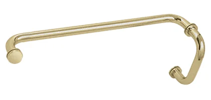 Glass Shower Door 6" Pull Handle and 18" Towel Bar Set, Satin Brass – CRL BM6X18SB