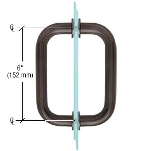 Shower Door 6" Back-to-Back Tubular Pull Handle, Brushed Bronze – CRL BM6X6BBRZ, photo 2