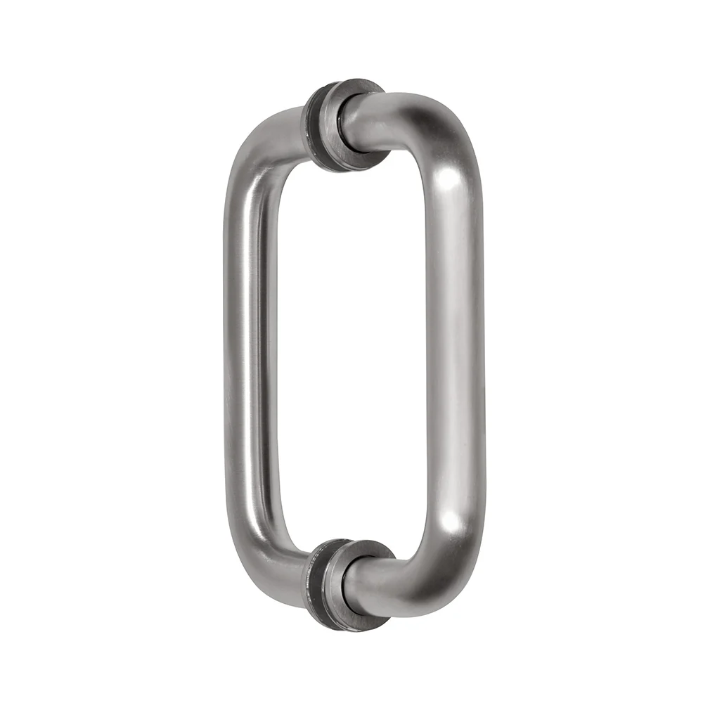 Shower Door 6" Back-to-Back Tubular Pull Handle, Brushed Stainless Steel – CRL BM6X6BS