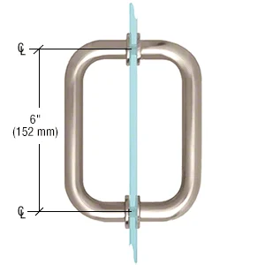 Shower Door 6" Back-to-Back Tubular Pull Handle, Satin Nickel – CRL BM6X6SN