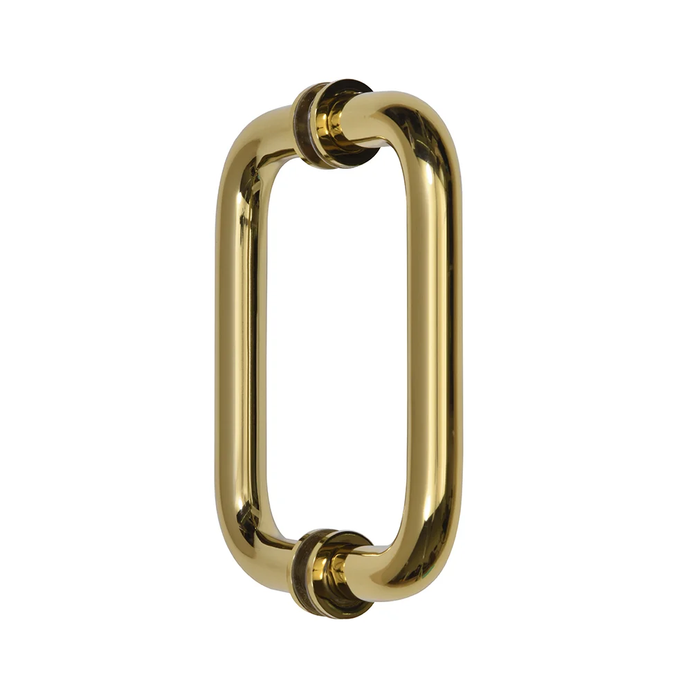 Shower Door 6" Back-to-Back Tubular Pull Handle, Unlacquered Brass – CRL BM6X6ULBR