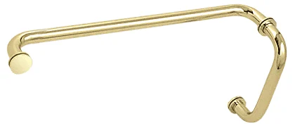 Glass Shower Door 8" Pull Handle and 18" Towel Bar Set, Polished Brass – CRL BM8X18BR