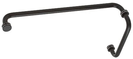 Glass Shower Door 8" Pull Handle and 18" Towel Bar Set, Matte Black – CRL BM8X18MBL