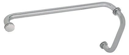 Glass Shower Door 8" Pull Handle and 20" Towel Bar Set, Brushed Nickel – CRL BM8X20BN