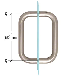 Shower Door 6" Back-to-Back Tubular Pull Handle, No Metal Washers, Brushed Nickel – CRL BMNW6X6BN