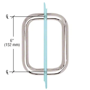 CRL BMNW6X6CH 6" Back-to-Back Tubular Pull Handle, No Metal Washers