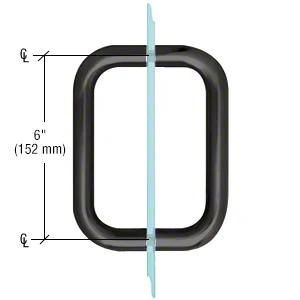 Shower Door 6" Back-to-Back Tubular Pull Handle, No Metal Washers, Matte Black – CRL BMNW6X6MBL