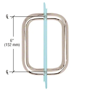 Shower Door 6" Back-to-Back Tubular Pull Handle, No Metal Washers, Polished Nickel – CRL BMNW6X6PN
