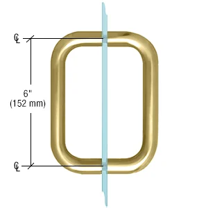 Shower Door 6" Back-to-Back Tubular Pull Handle, No Metal Washers, Satin Brass – CRL BMNW6X6SB
