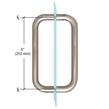 Shower Door 8" Back-to-Back Tubular Pull Handle, No Metal Washers, Brushed Nickel – CRL BMNW8X8BN