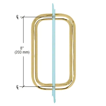 Shower Door 8" Back-to-Back Tubular Pull Handle, No Metal Washers, Polished Brass – CRL BMNW8X8BR