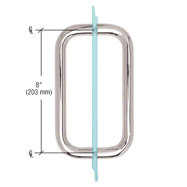 CRL 8" Back-to-Back Tubular Pull Handle, No Metal Washers, Polished Chrome