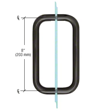 Shower Door 8" Back-to-Back Tubular Pull Handle, No Metal Washers, Matte Black – CRL BMNW8X8MBL