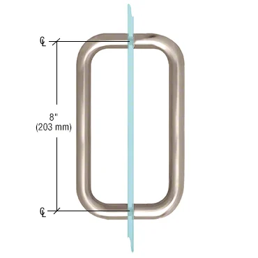 Shower Door 8" Back-to-Back Tubular Pull Handle, No Metal Washers, Satin Nickel – CRL BMNW8X8SN