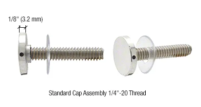 CRL Replacement Stud Set for BM Bars Without Metal Washers, Polished Chrome