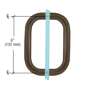 Shower Door 6" Back-to-Back Solid Brass Pull Handle (No Washers), Oil Rubbed Bronze – CRL BPD60RB, photo 2