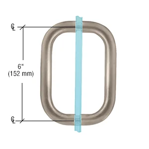 Shower Door 6" Back-to-Back Solid Brass Pull Handle (No Washers), Brushed Nickel – CRL BPD6BN, photo 2