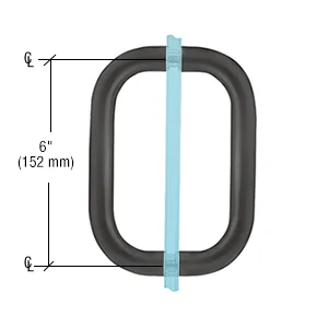 Shower Door 6" Back-to-Back Solid Brass Pull Handle (No Washers), Matte Black – CRL BPD6MBL, photo 2