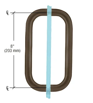 Shower Door 8" Back-to-Back Solid Pull Handle, No Metal Washers, Oil Rubbed Bronze – CRL BPD80RB, photo 2