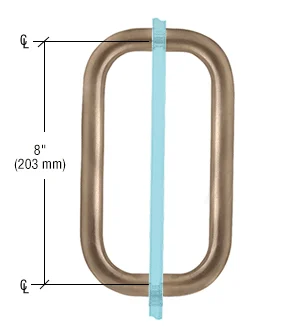Shower Door 8" Back-to-Back Solid Pull Handle, No Metal Washers, Brushed Bronze – CRL BPD8BBRZ, photo 2