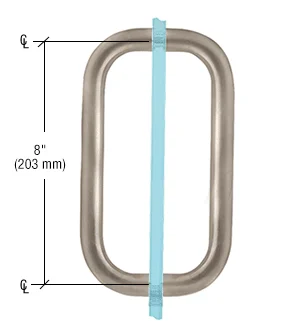 Shower Door 8" Back-to-Back Solid Pull Handle, No Metal Washers, Brushed Nickel – CRL BPD8BN, photo 2