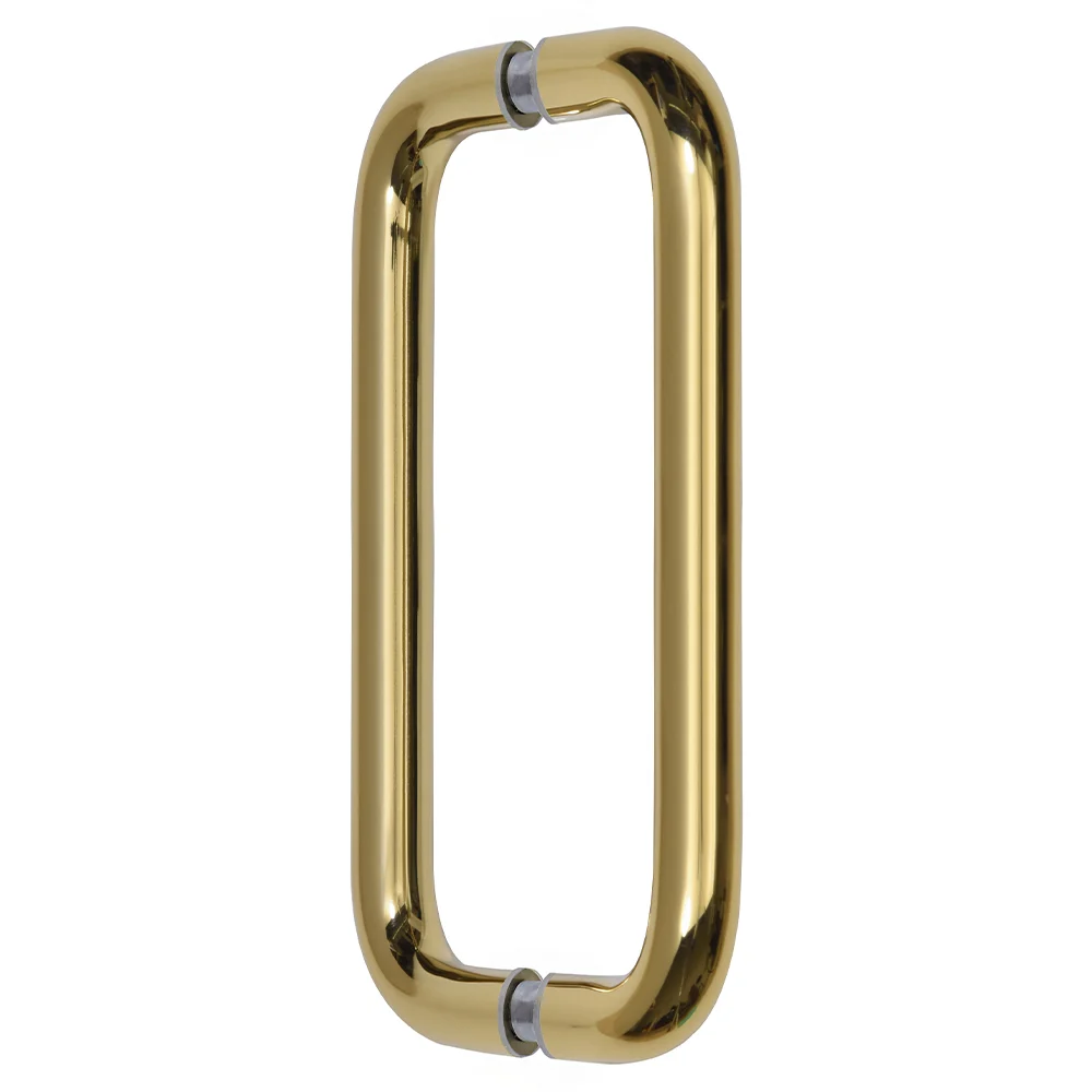 Shower Door 8" Back-to-Back Solid Pull Handle, No Metal Washers, Polished Brass – CRL BPD8BR