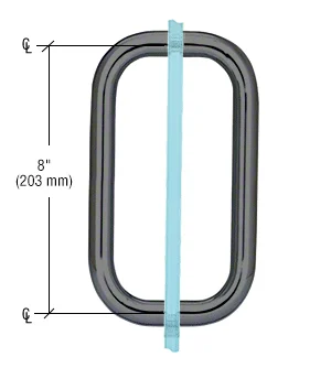 Shower Door 8" Back-to-Back Solid Pull Handle, No Metal Washers, Gun Metal – CRL BPD8GM, photo 2