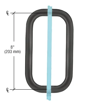 Shower Door 8" Back-to-Back Solid Pull Handle, No Metal Washers, Matte Black – CRL BPD8MBL, photo 2