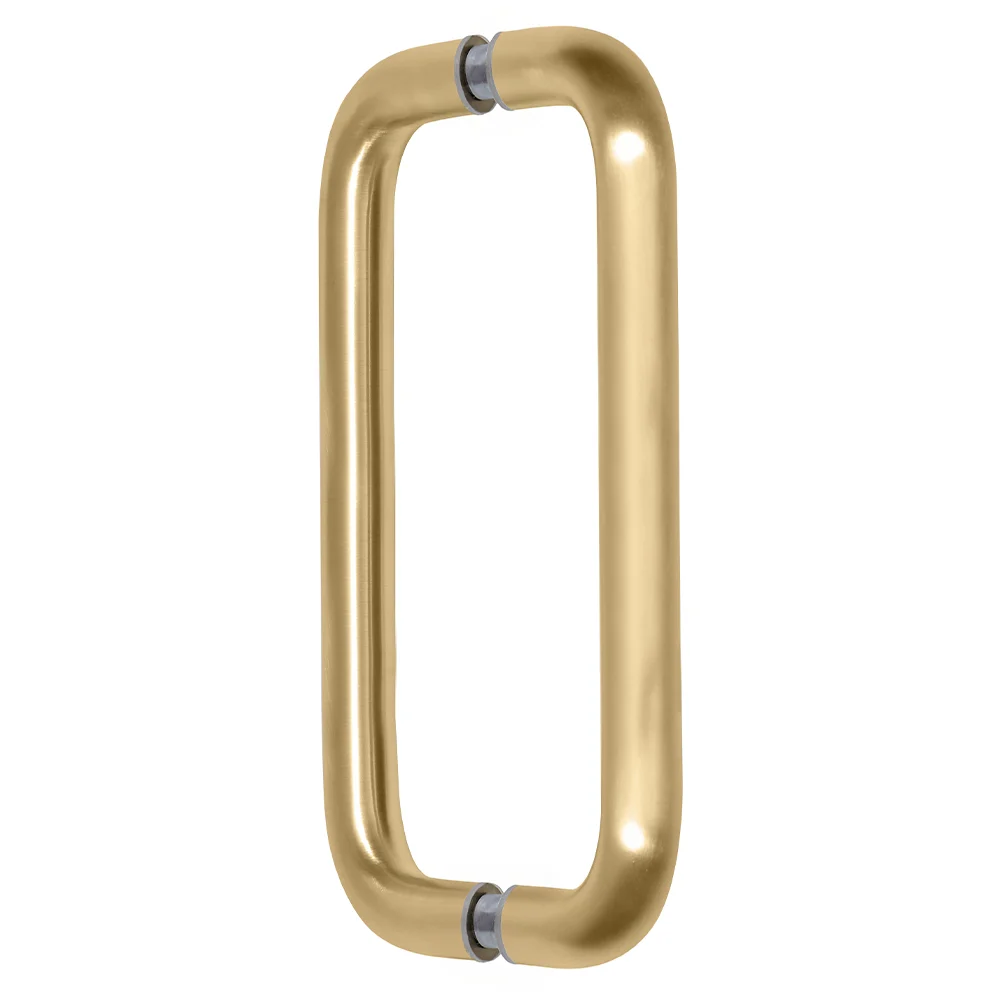 Shower Door 8" Back-to-Back Solid Pull Handle, No Metal Washers, Satin Brass – CRL BPD8SB